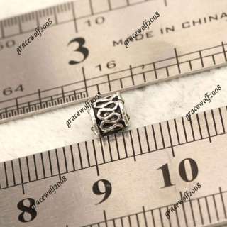 20pcs Tube Tibetan Silver Spacer Beads Crafts Jewelry Findings Fit DIY 