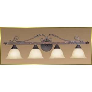 Wrought Iron Wall Sconce, JB 7224, 4 lights, Crackled Bronze, 37 wide 