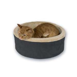  Thermo Kitty Round Bed Fabric Mocha (As Shown) Patio 