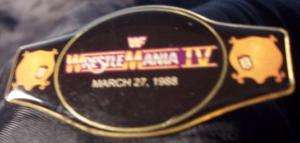 NEW 1988 WWE CHAMPIONSHIP WRESTLEMANIA IV BELT PIN M1D  