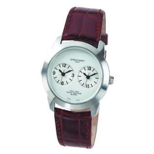   Hubert  Paris Mens Stainless Steel Case Dual Time Quartz Watch #3520 A
