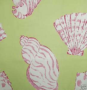 LEE JOFA Beachcomber Print Green Pink Seashells Outdoor  