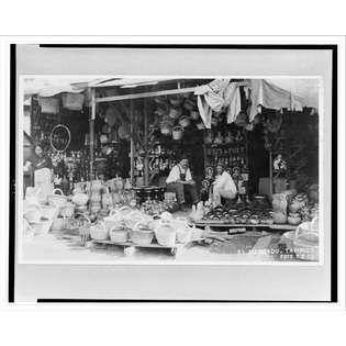 Library Images Historic Print (M) [Store, with baskets and pottery in 