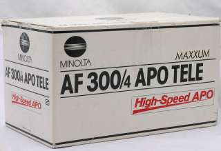 Rare Minolta AF 300mm F/4 300mm 14 APO Tele High Speed For Sony MA 