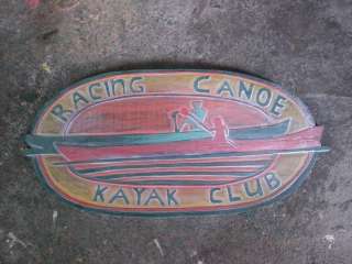 HAWAIIAN RACING CANOE, KAYAK CLUB WEATHERED SIGN 30  