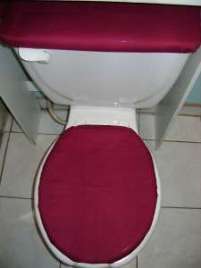 SOLID BURGUNDY Toilet Seat Lid & Tank Cover Set  