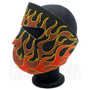 Red Flame Head Neoprene Full Face Mask Biker Motorcycle  