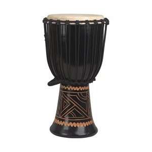  Toca Synergy Hand Carved Rope Djembe, Black 24X12 Inches 