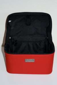 Exclusively Misook Red Cosmetic Bag Suitcase Travel Cas  