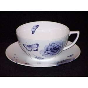  Jasper Conran China Blue Butterfly Cups & Saucers Kitchen 