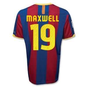  Barcelona 10/11 MAXWELL Home Soccer Jersey Sports 