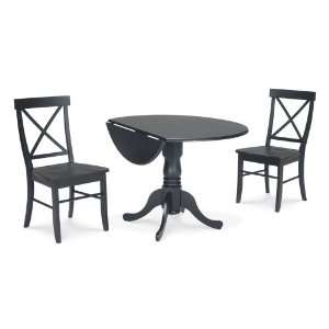  3 Piece Set   42 Dual Drop Leaf Table with 2 X Back 
