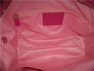 COACH 13178 LEAH Pink Embossed Patent Leather Tote Handbag Shoulder 