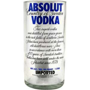 Absolut Vodka Recycled Bottle Pint Tumbler   30 oz.   