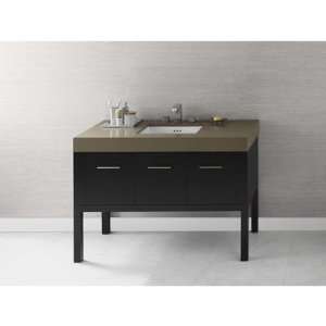 Calabria 48 Wood Vanity Set with Stone Top Faucet Drillings Single 