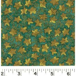   4445 Wide Gold Leaf Jade Fabric By The Yard Arts, Crafts & Sewing