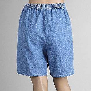 Womens Pull On Denim Shorts  Chic Clothing Womens Shorts 