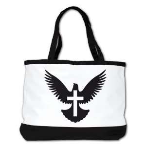  Shoulder Bag Purse (2 Sided) Black Dove with Cross for 