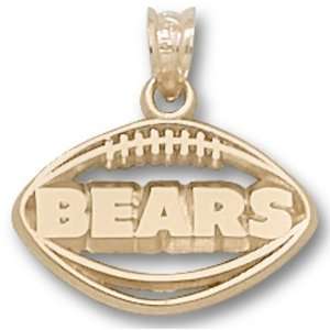  Chicago Bears Pendant   10K Gold Pierced Football 