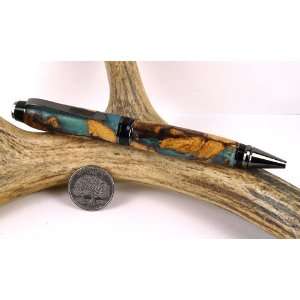  Mesquite Burl Cigar Pen With a Black Titanium Finish 