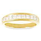  Gold Princess Cut Diamond Channel Set Wedding / Anniversary Ring 