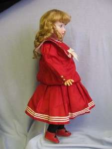 24 KESTNER 146 Ca.1890 Jointed Body, Red Mariner Dress  