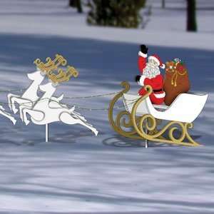  Pattern for Flying Reindeer and Sleigh Set Patio, Lawn 