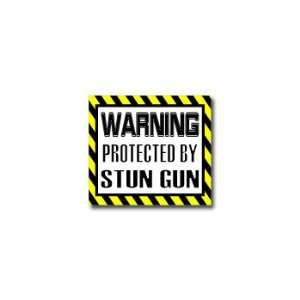  Warning Protected by STUN GUN   Window Bumper Sticker Automotive