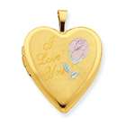 Jewelry Adviser 14K 20mm Enamel Rose I Love You Heart Locket