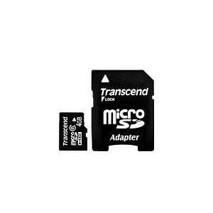  Transcend 4GB Class 6 microSDHC Memory Card w/Adapter 