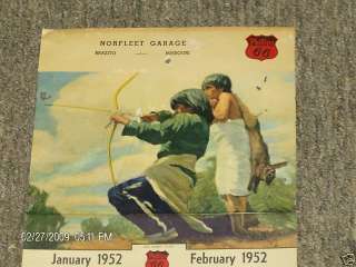 1952 Calendar Woolaroc Museum Phillips 66 Norfleet Gar.  