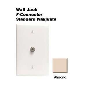  Standard Video Wall Jack, F Connector, Almond