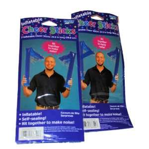  2 Pairs Blue Inflatable Cheer Sticks Noise Makers