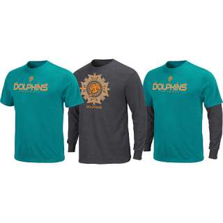 Miami Dolphins Tees Miami Dolphins 3 in 1 Short/Long Sleeve T Shirt 