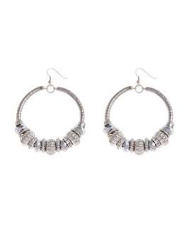 Crystal (Clear) Silver Chain Hoop Earrings  247430590  New Look
