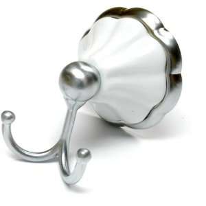 Richelieu hardware   french   double robe hook in chrome and porcelain