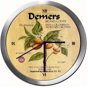  DEMERS 14 Inch Coffee Metal Clock Quartz Movement Kitchen 