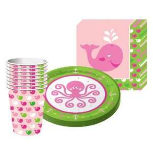  Ocean Preppy Girl Party Supplies Pack Including Plates 