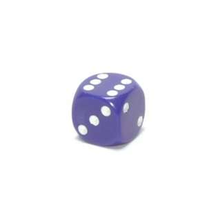  Opaque 12mm d6 Purple w/White Pipped Dice Toys & Games