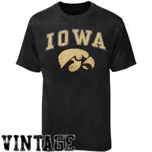 Iowa Hawkeyes Black Big Arch n Logo T shirt Sports 