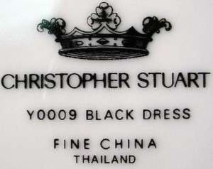 CHRISTOPHER STUART china BLACK DRESS Y0009 DINNER PLATE  