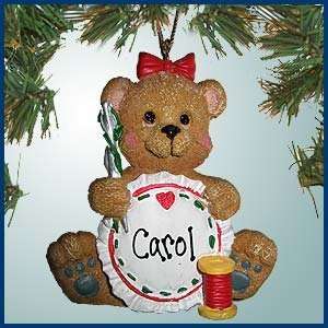  Personalized Christmas Ornaments   Sitting Bear Stitchery 
