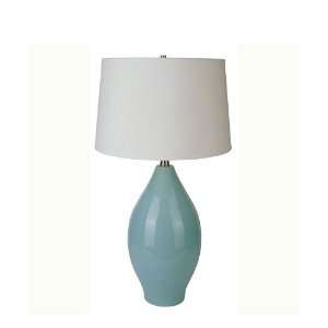  Table Lamp with Ceramic Gourd Body Design in Sky Blue 