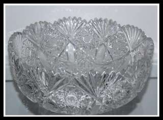 Big Antique American Brilliant Cut Glass Bowl ABP  