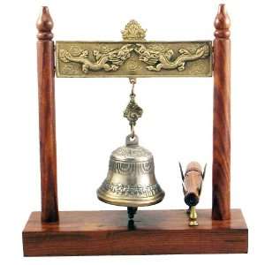  Tibetan Buddhist Standing Dragon Bell with Mallet 