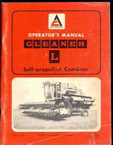 1972 ALLIS CHALMERS GLEANER L SELF PROPELLED COMBINE MANUAL  