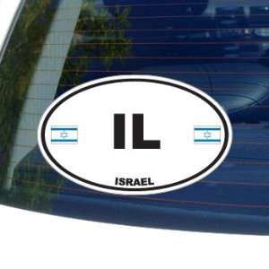  IL Israel Country Auto Oval Flag   Window Bumper Laptop 