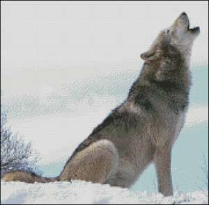 Howling Wolf   Cross Stitch Pattern     