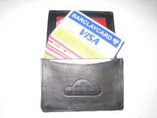 BLACK THIN LEATHER CREDIT CARD WALLET CASE ID HOLDER 70  