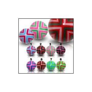  UV Fancy Candy Cross Acrylic Balls Piercing Jewelry 